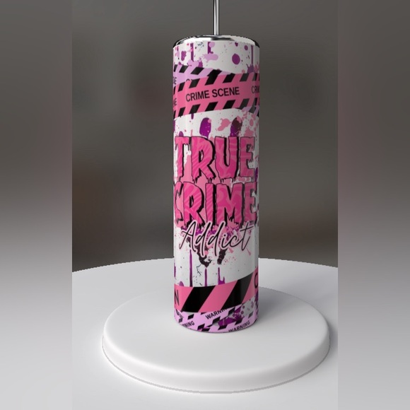 Other - True Crime Junkie pink&purple 20 oz stainless steel tumbler NWT